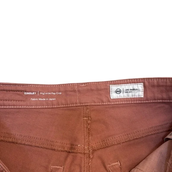 AG Kinsley High Rise Straight Crop Jeans Rust Copper Brown Size 28 - Picture 3 of 11